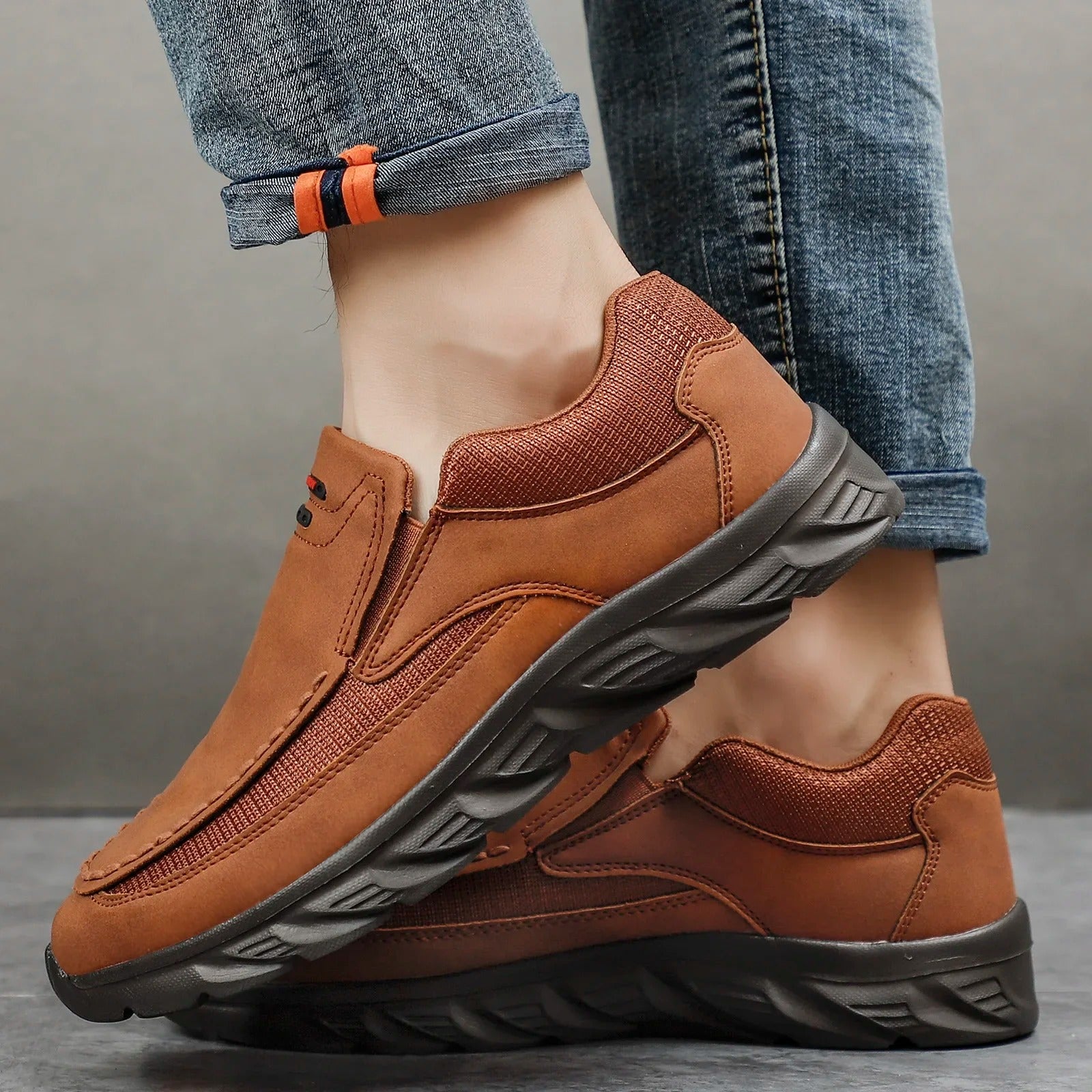 Herenleren loafers sneakers