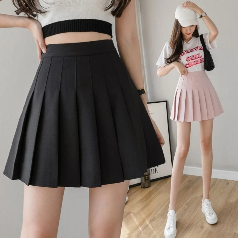 Vrouwenrok met hoge taille en plooi
