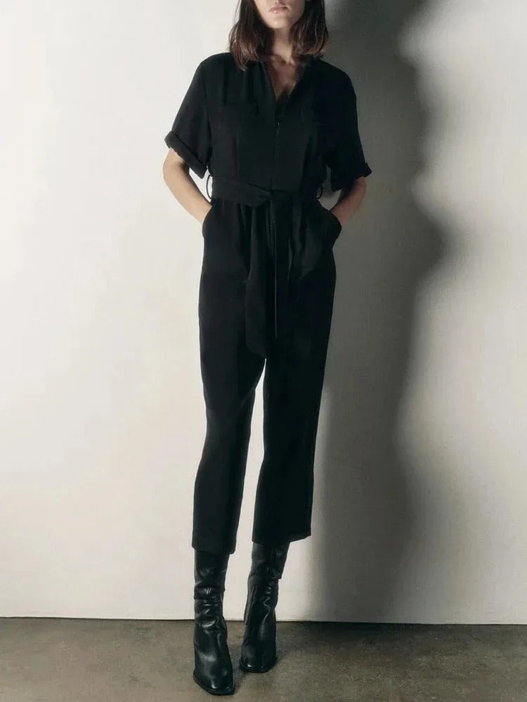 Damesjumpsuit met korte mouwen