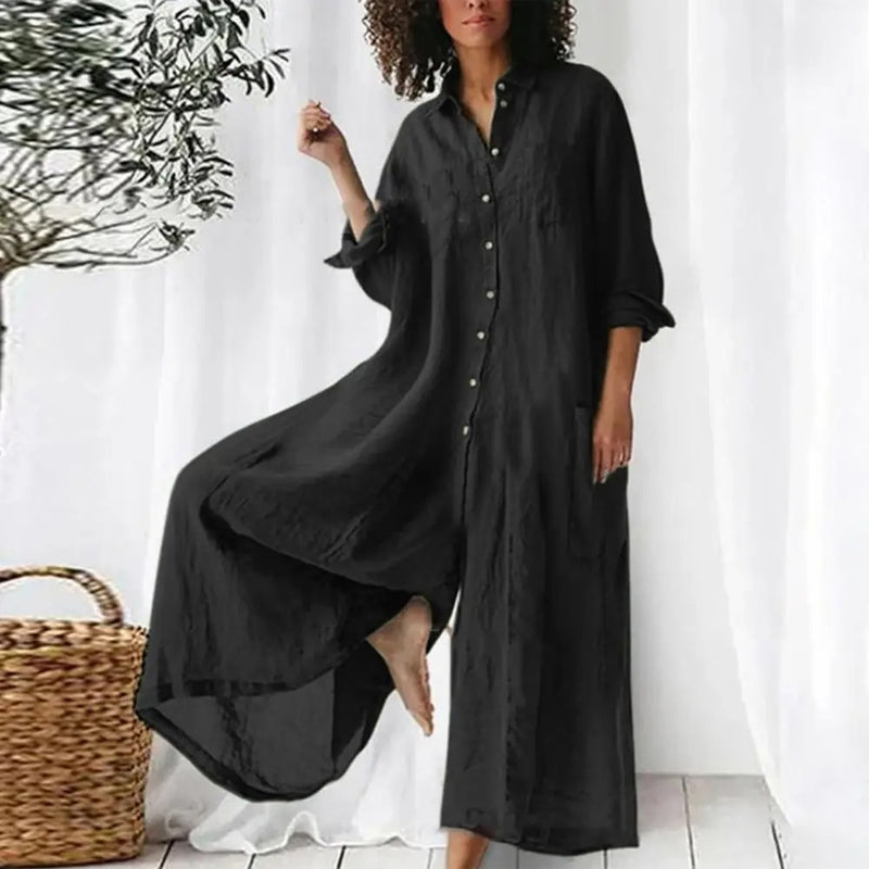 Dames Jumpsuit Oversized Katoen Linnen