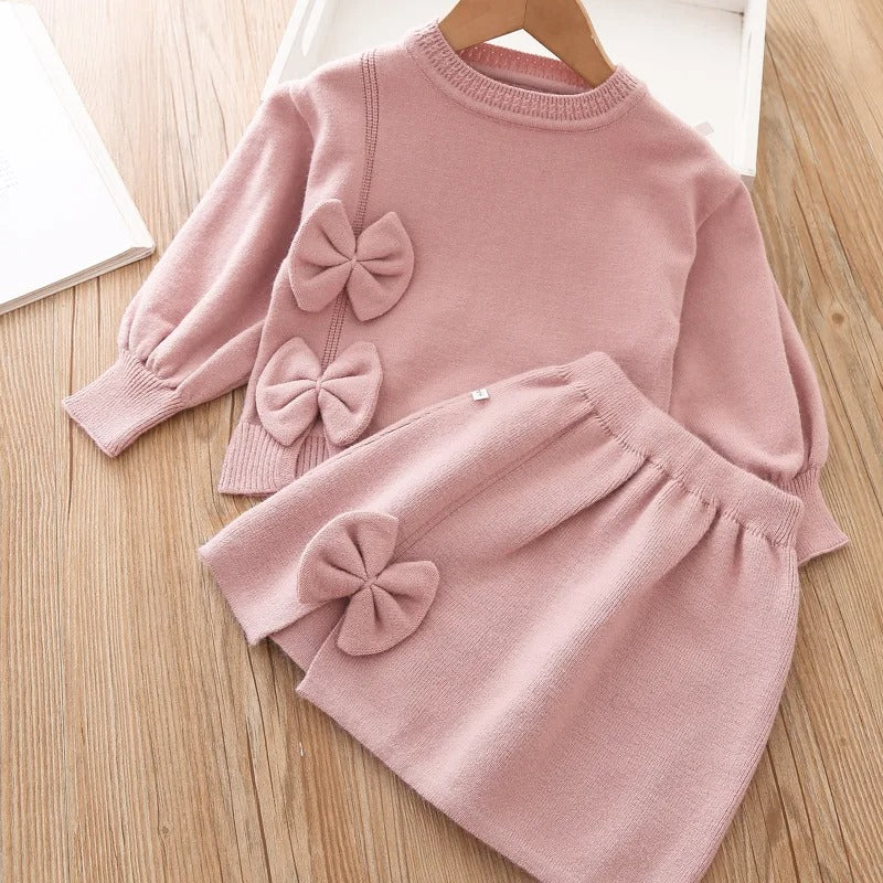 Kinder Winter Sweatshirt + Rok Set