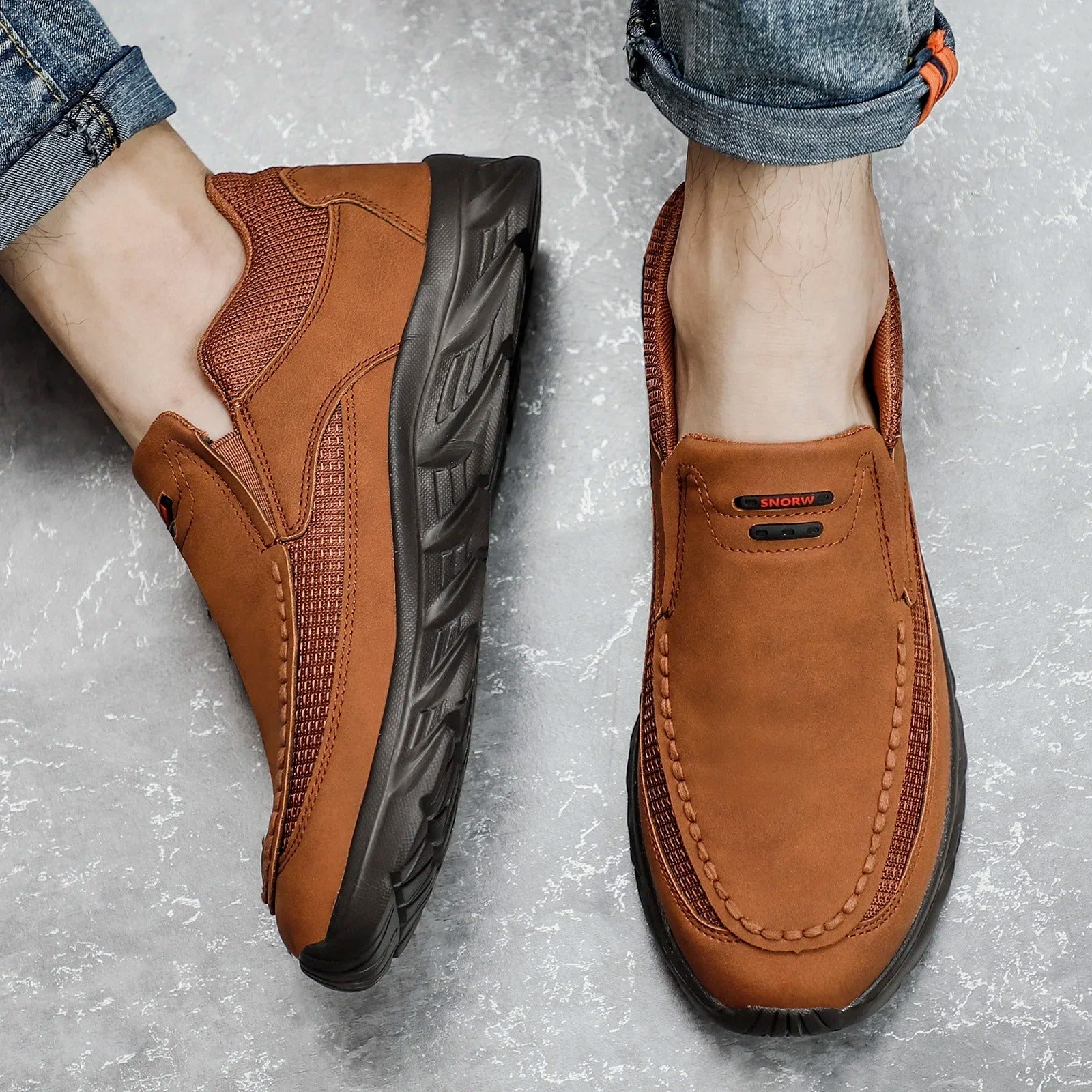 Herenleren loafers sneakers