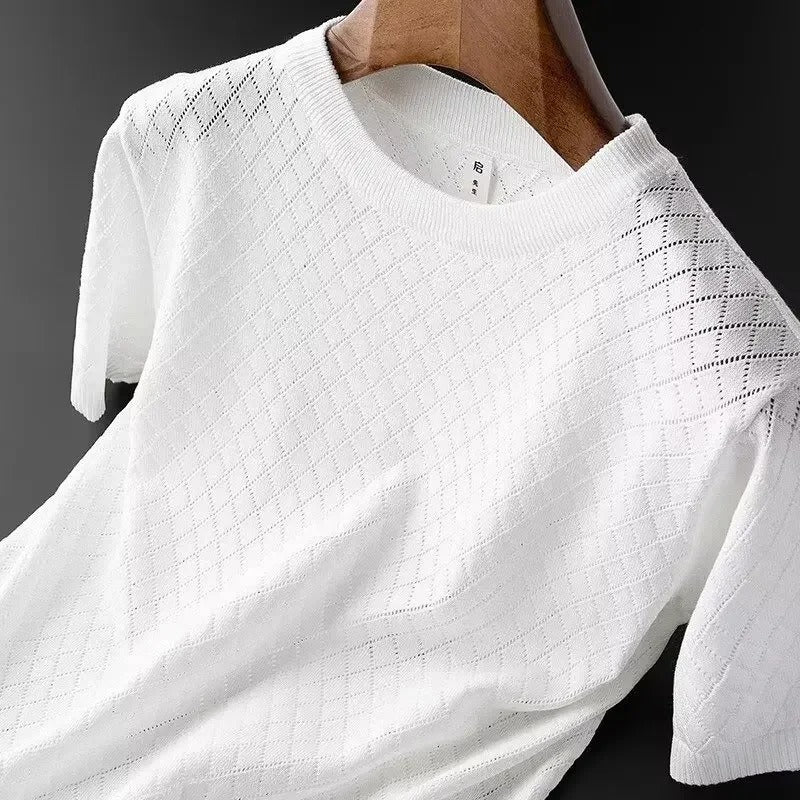 Heren Ice Silk V-hals T-shirt