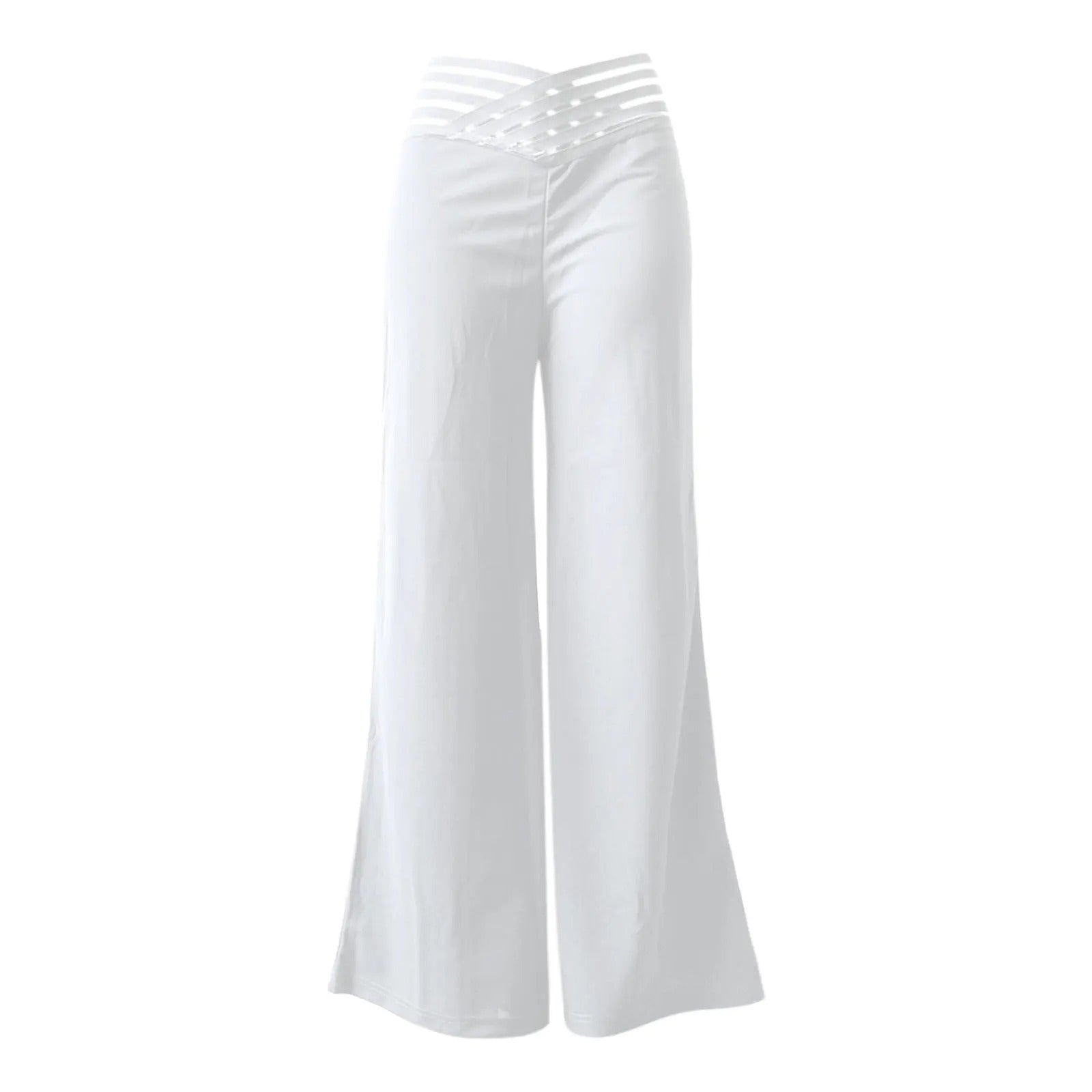Uitlopende broek met gekruiste mesh-patch voor dames