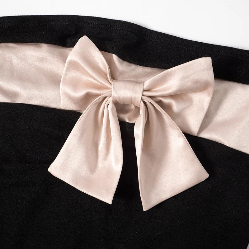Strapless crop top met strik voor dames