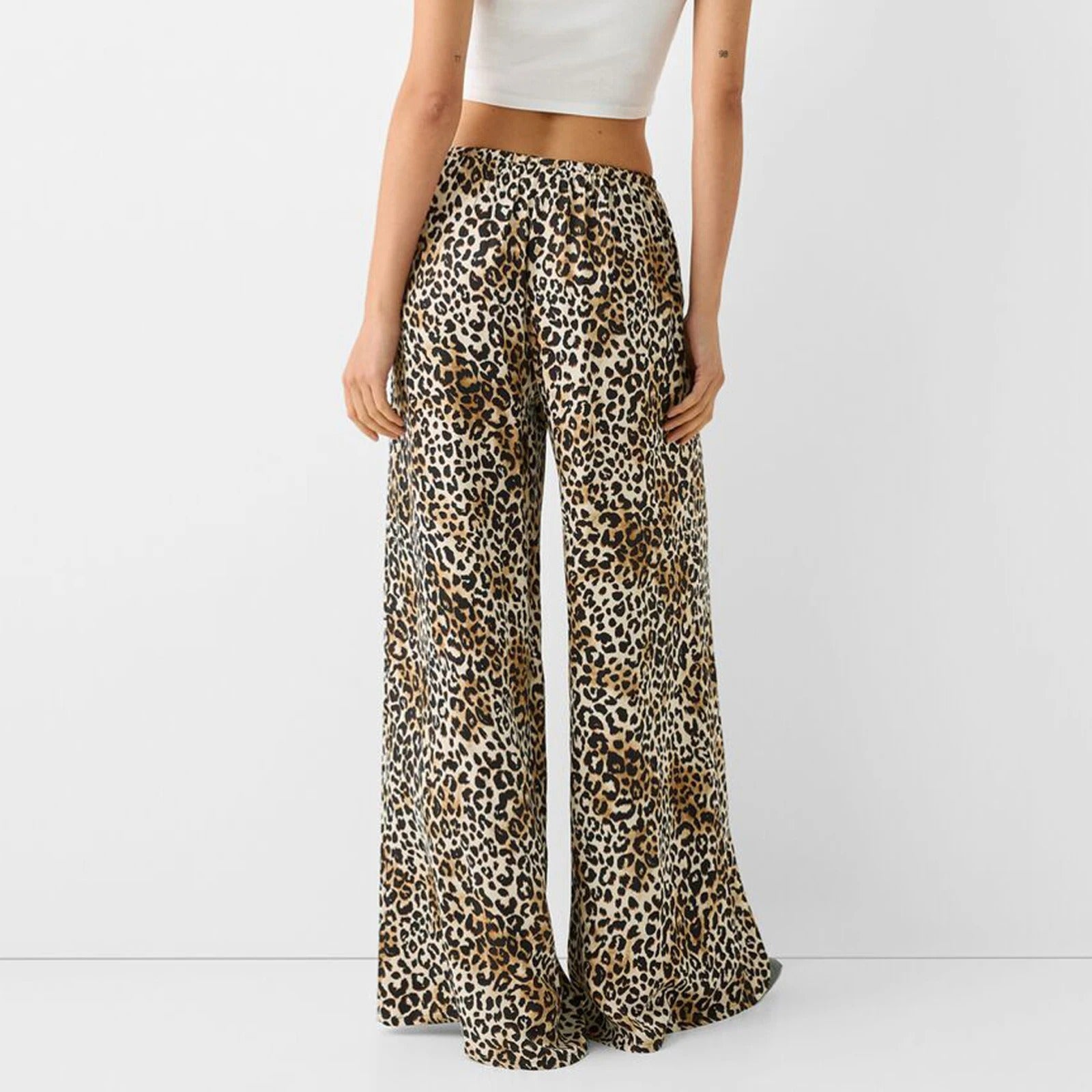 Vintage Luipaardprint Wijde Broek