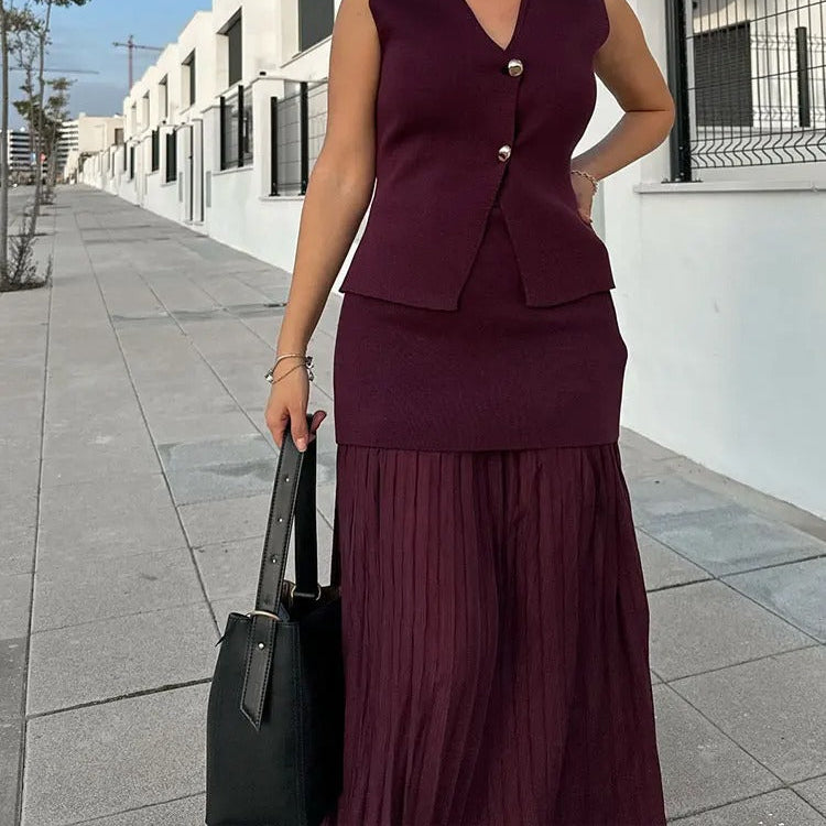 Dames Midirok met geplooide zijrits