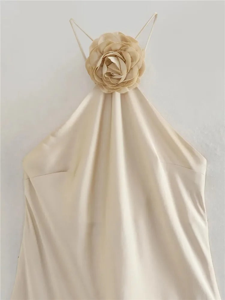 Dames off-shoulder halter lange jurk