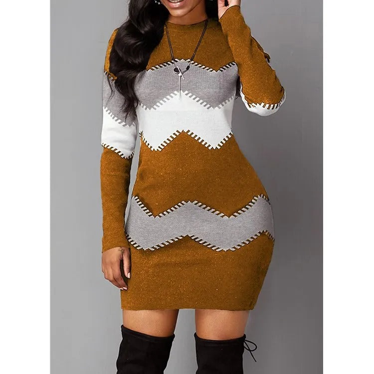 Vrouwen Vintage Strip Boho Jurk