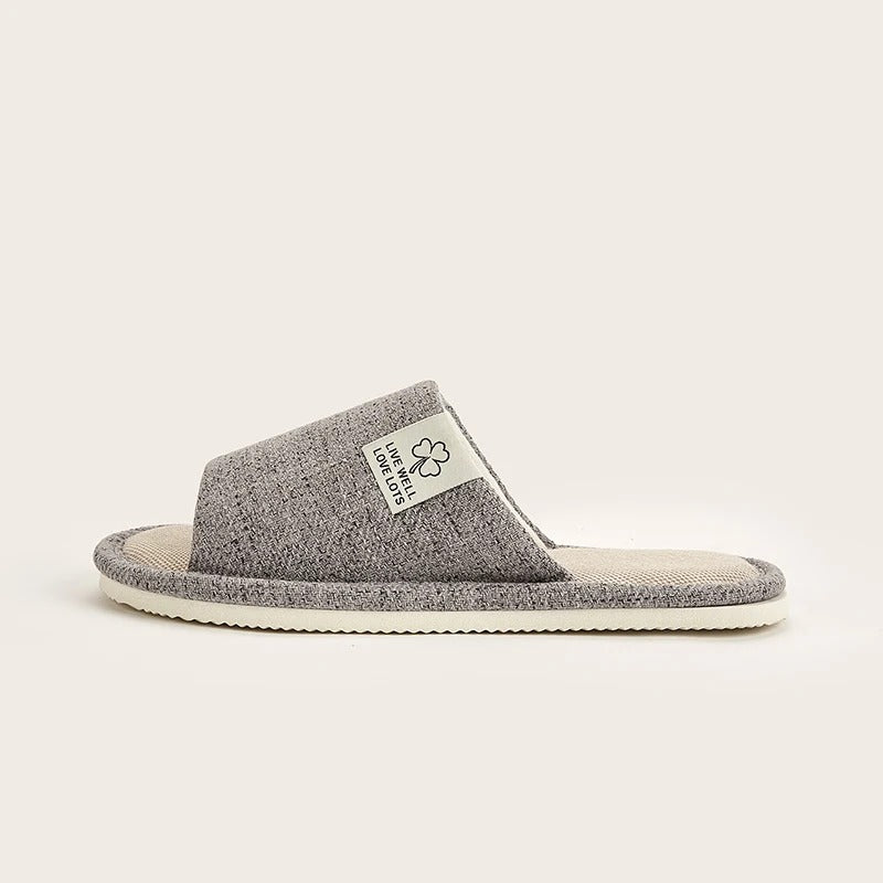 Heren linnen huisslippers