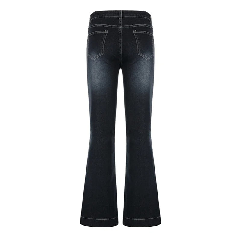 Dames flare jeans met lage taille