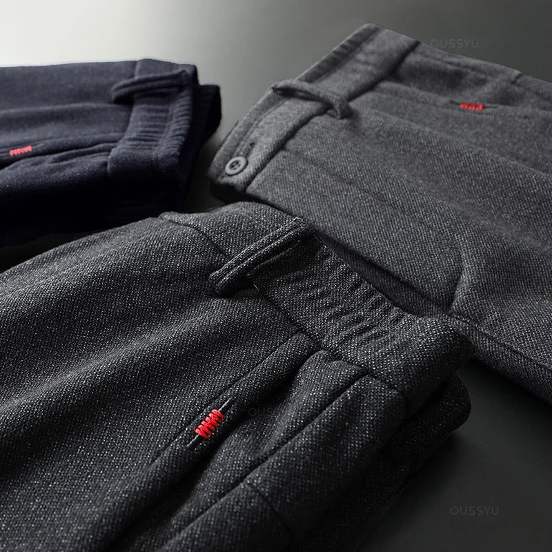 Heren slim fit katoenen broek
