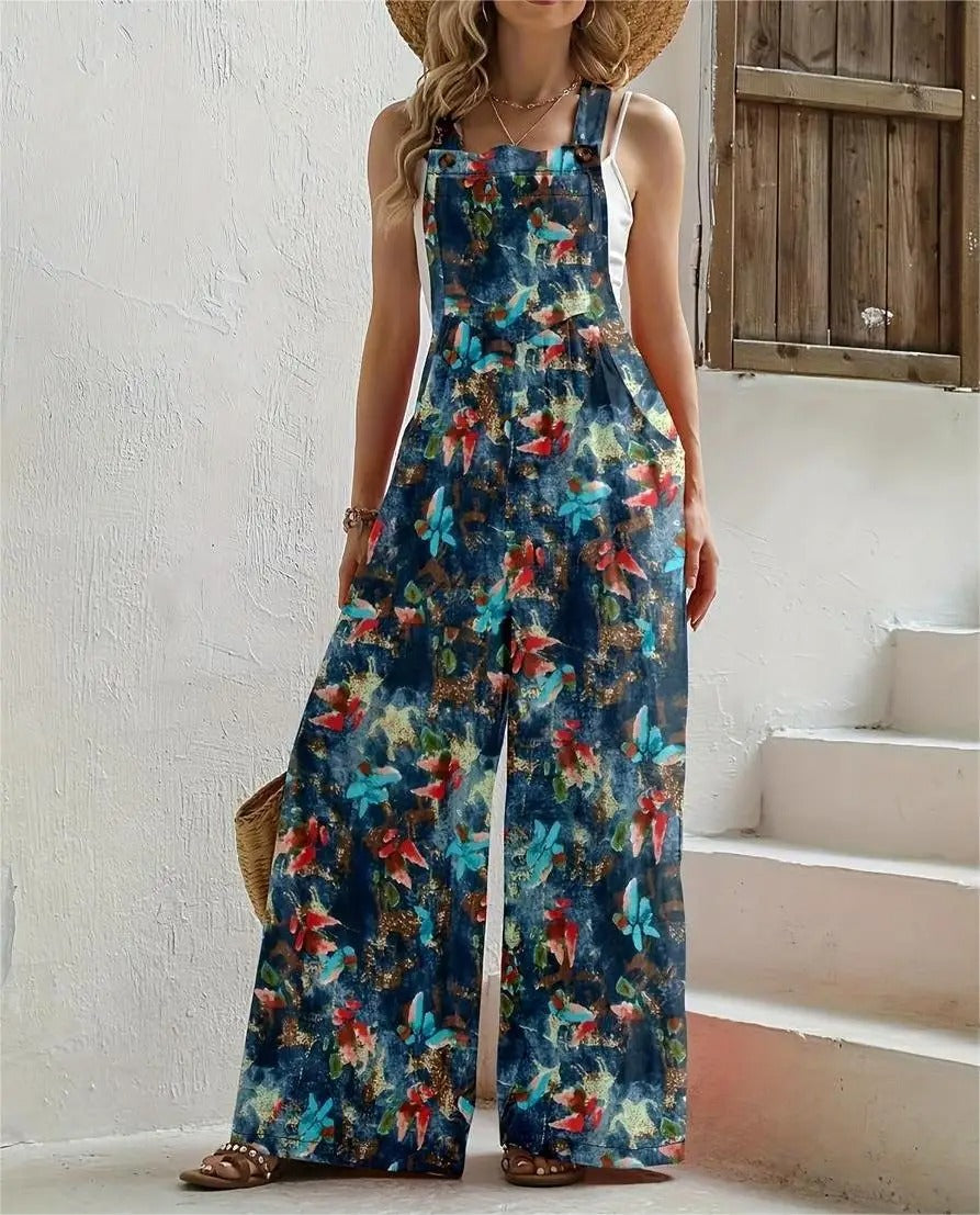 Boheemse jumpsuit met wijde pijpen voor dames