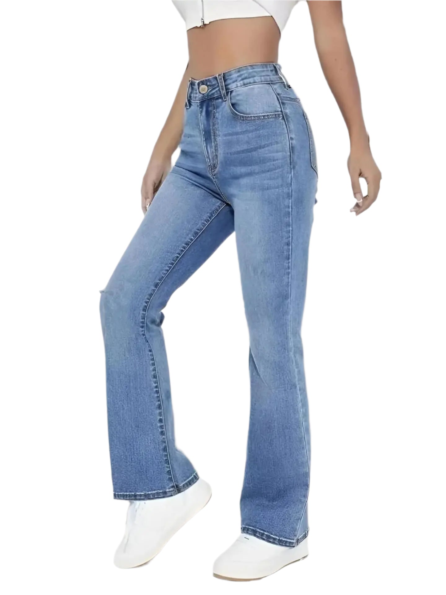 Dames jeans met hoge taille voor dagelijks gebruik