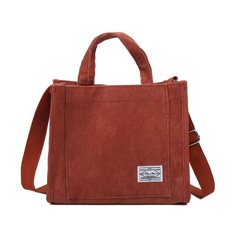 Dames Corduroy Vierkante Handtas