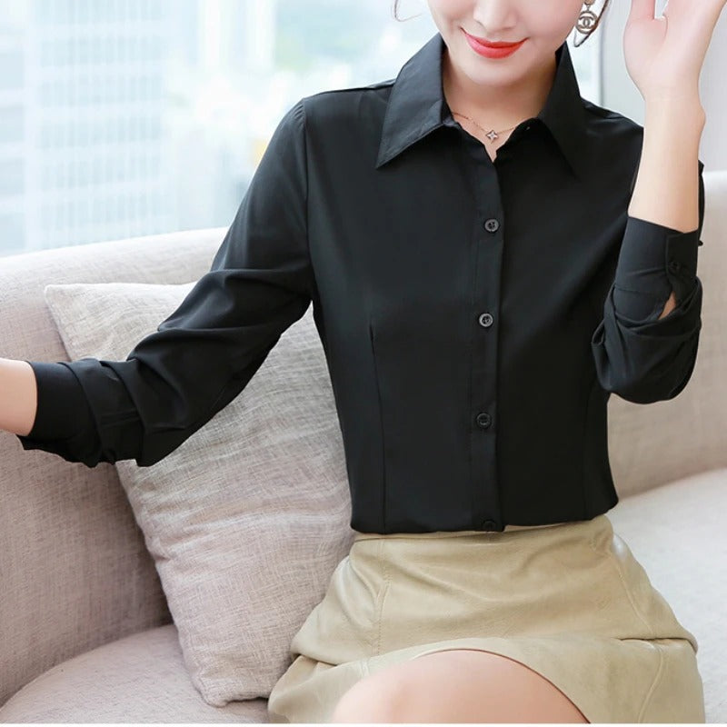 Office-blouse met lange mouwen voor dames