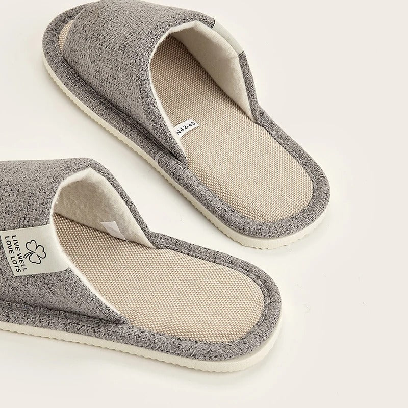 Heren linnen huisslippers