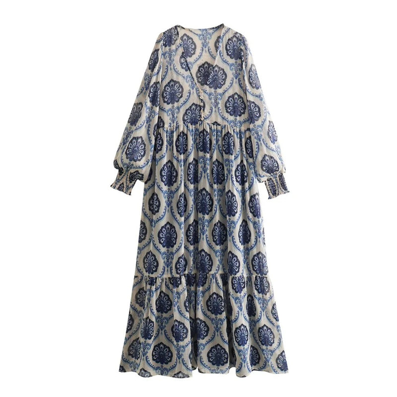 Dames casual jurk met metallic print