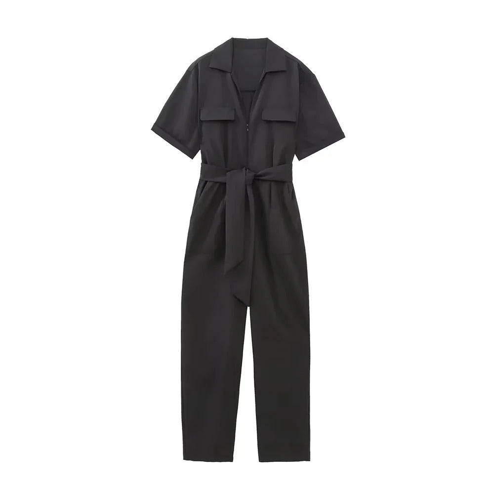 Damesjumpsuit met korte mouwen