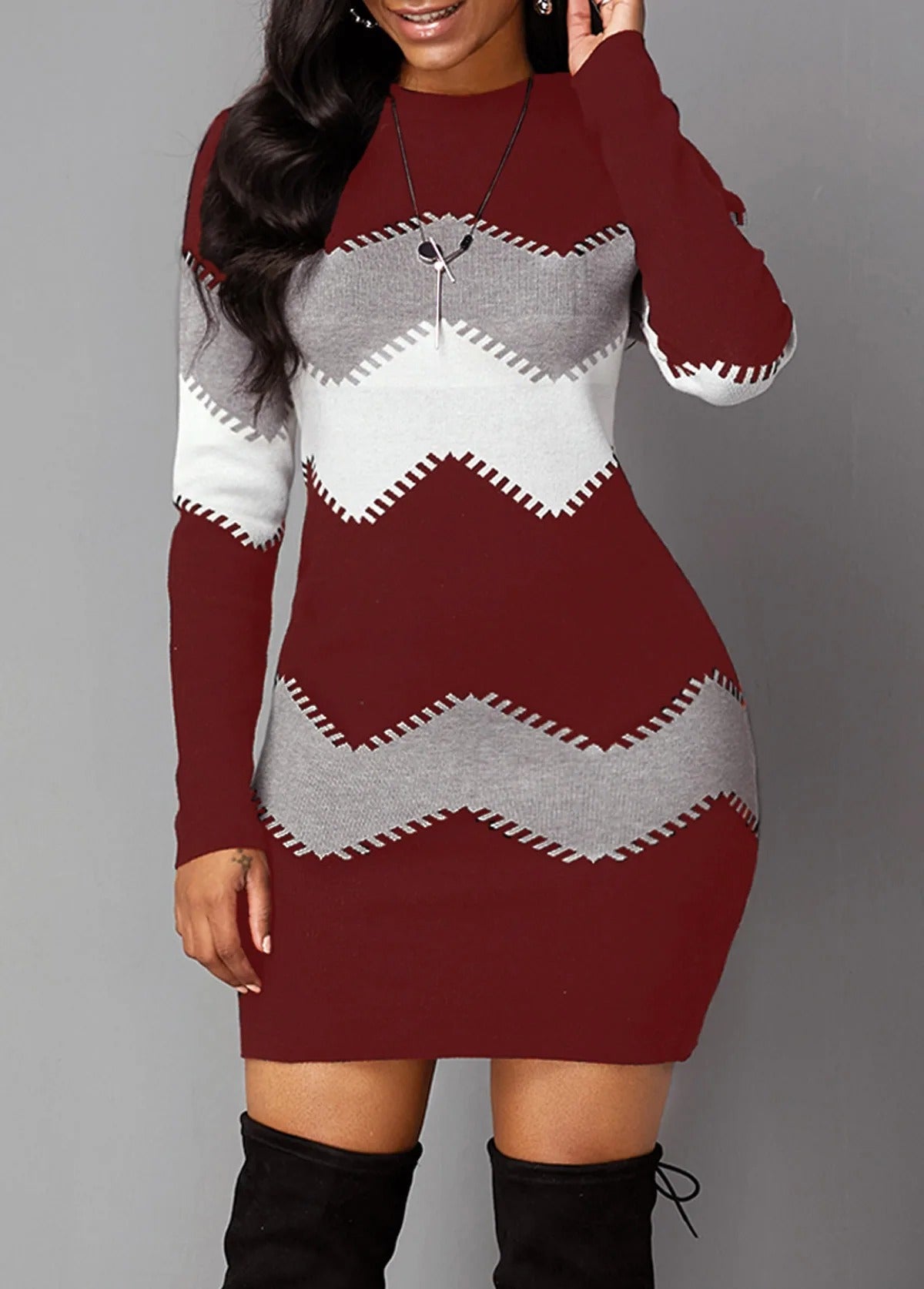 Vrouwen Vintage Strip Boho Jurk