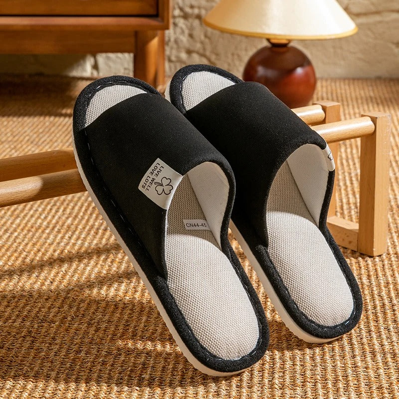 Heren linnen huisslippers