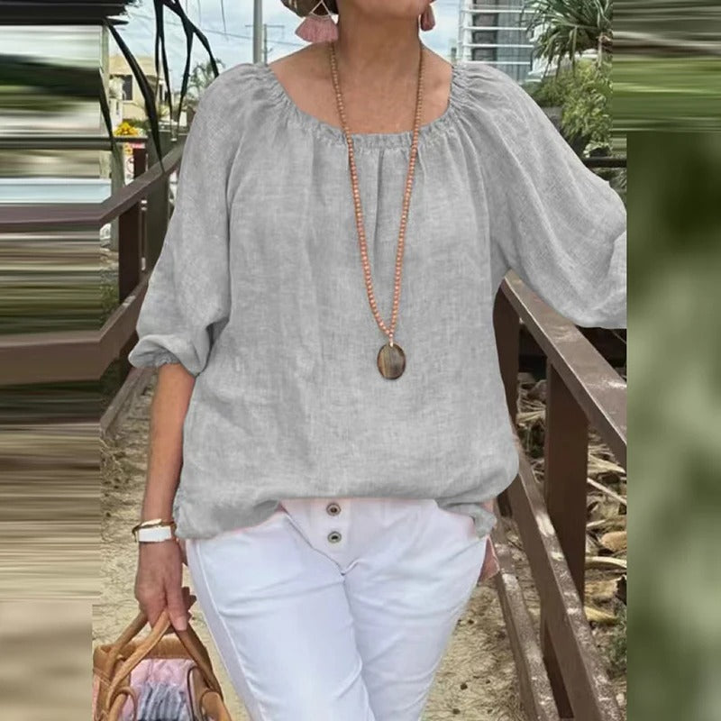 Vrouwen Halve Mouw Casual Los Blouse