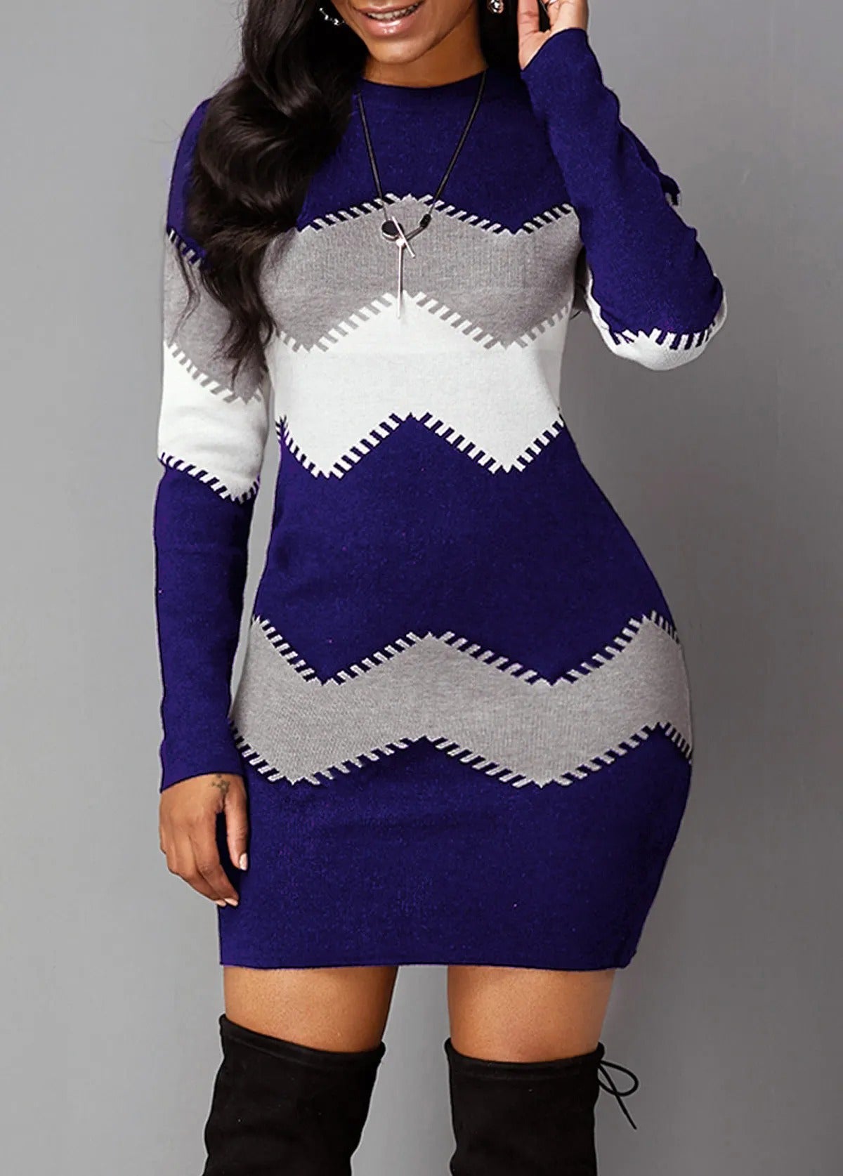 Vrouwen Vintage Strip Boho Jurk