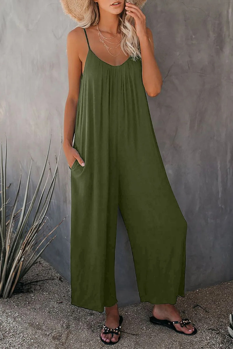 Dames Losse Pasvorm V-hals Jumpsuit