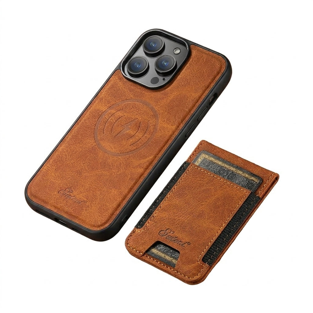 Luxe Telefoonhoes met Kaarthouder en Magnetische Standaard