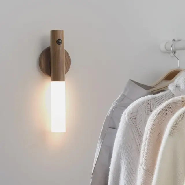 Bewegingssensor Houten Wandlampen
