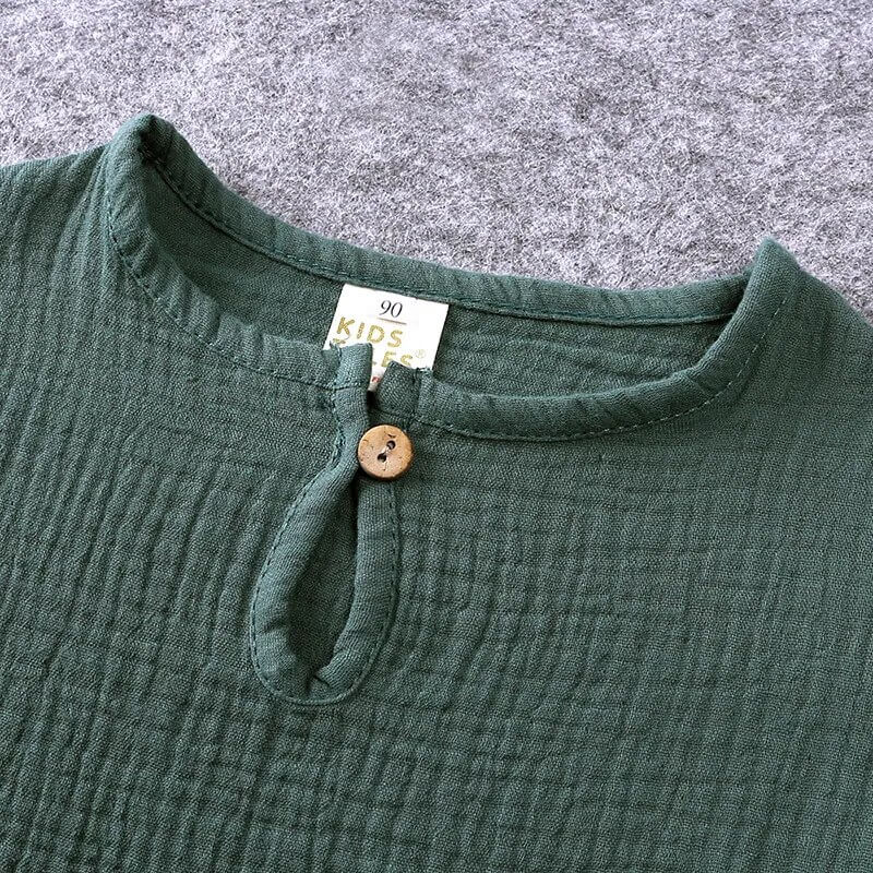 Muslinen Katoenen Shirt & Korte Broek Set