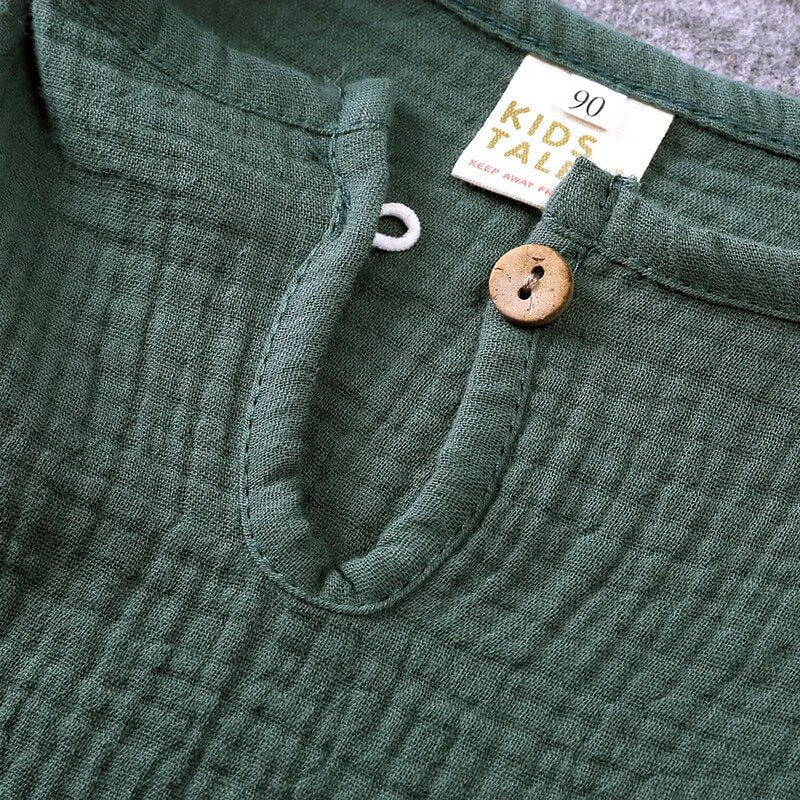 Muslinen Katoenen Shirt & Korte Broek Set