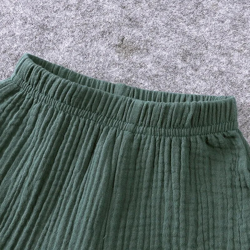 Muslinen Katoenen Shirt & Korte Broek Set