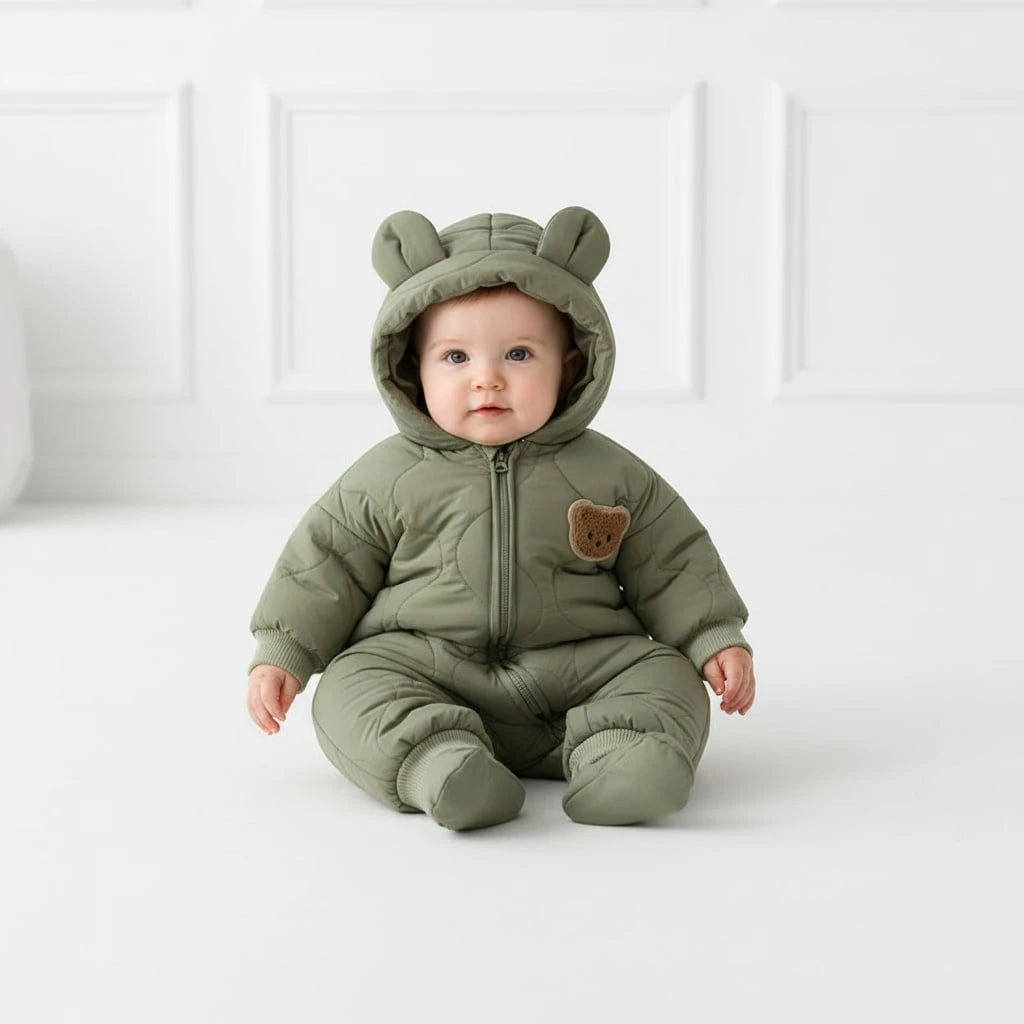 Baby Winteroverall met Capuchon en Berenmotief