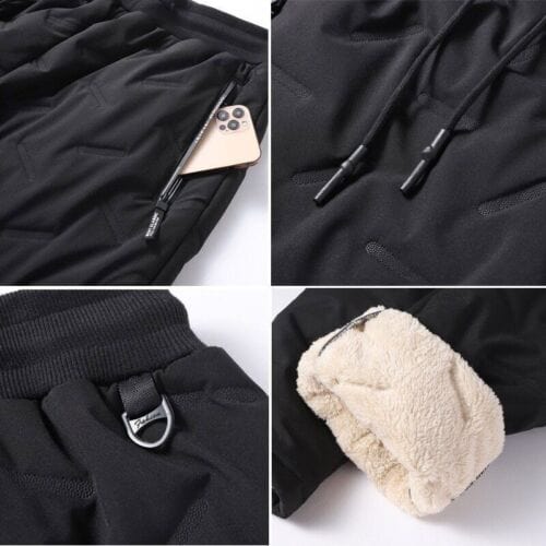 Heren Winterbroek Zwart Gevoerd Waterafstotend Polyester-4