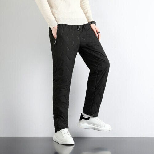 Heren Winterbroek Zwart Gevoerd Waterafstotend Polyester-2