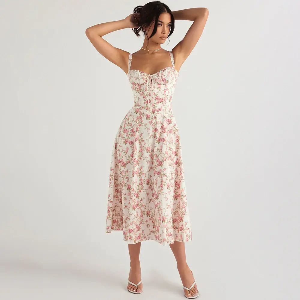 Bloemige Taille Shaper Jurk