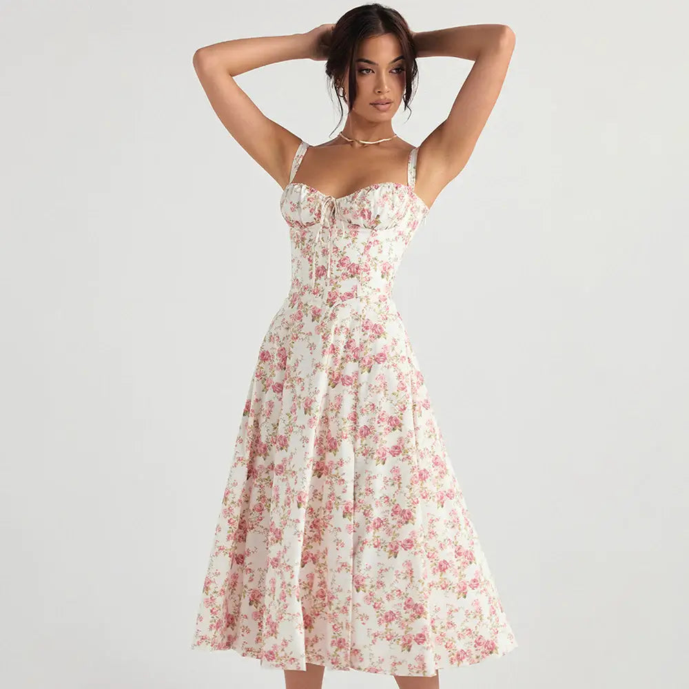 Bloemige Taille Shaper Jurk