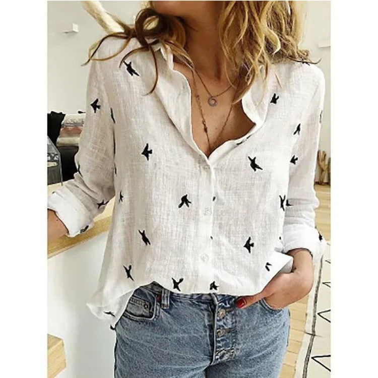 Dames Vintage Katoenen Linnen Casual T-shirts