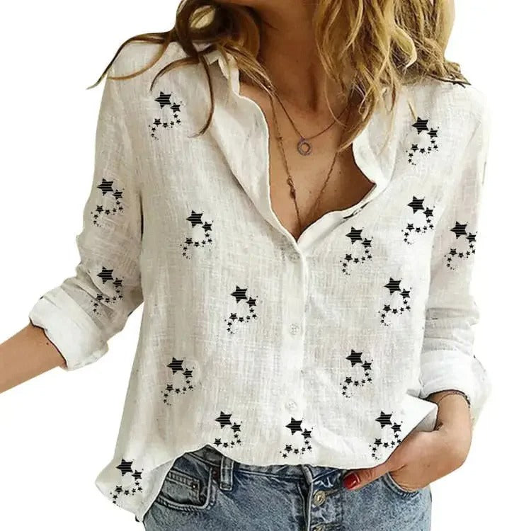 Dames Vintage Katoenen Linnen Casual T-shirts