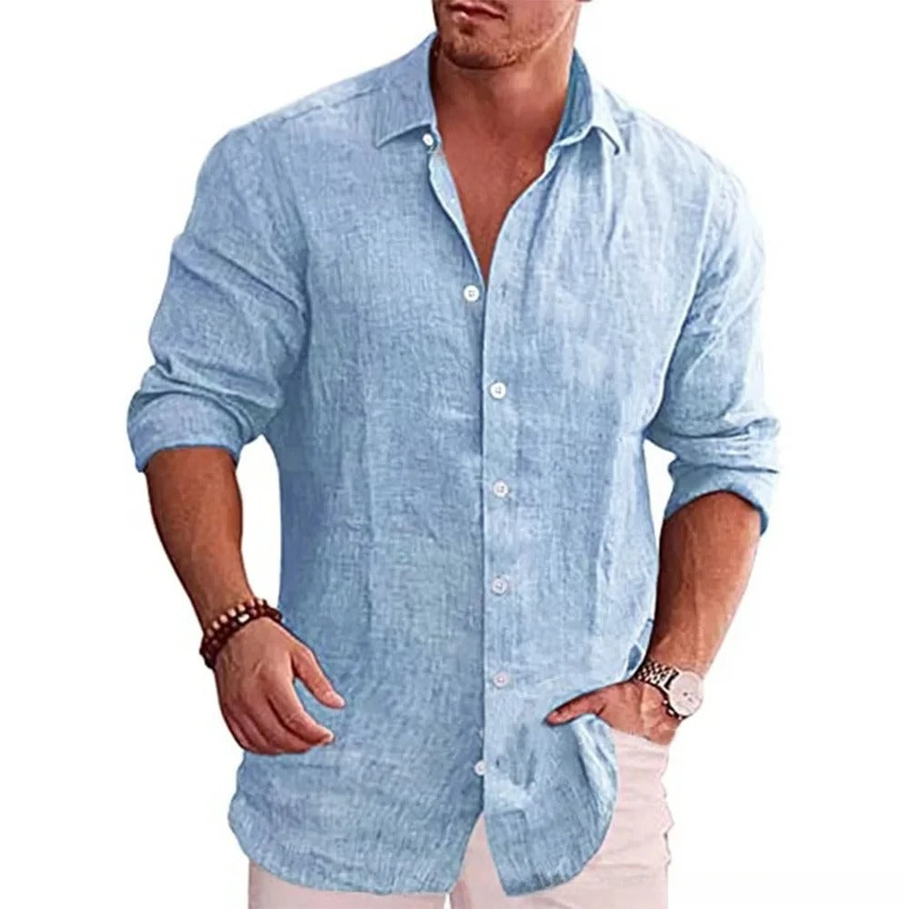 Casual linnen poloshirt voor heren