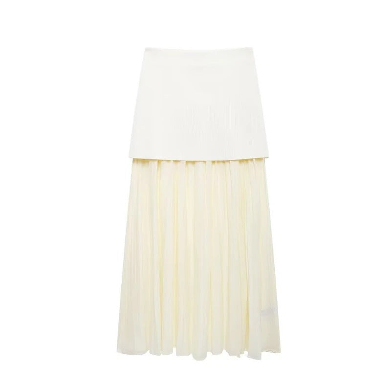 Dames Midirok met geplooide zijrits
