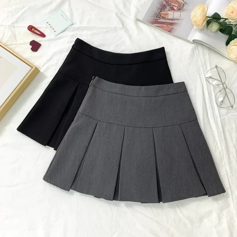 Vrouwen Geplooid Hoge Taille Minirok