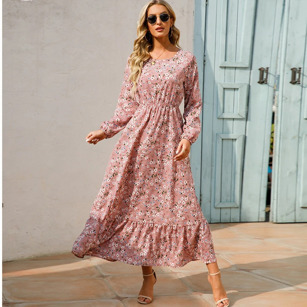 Bohemian chiffon maxi-jurk voor dames