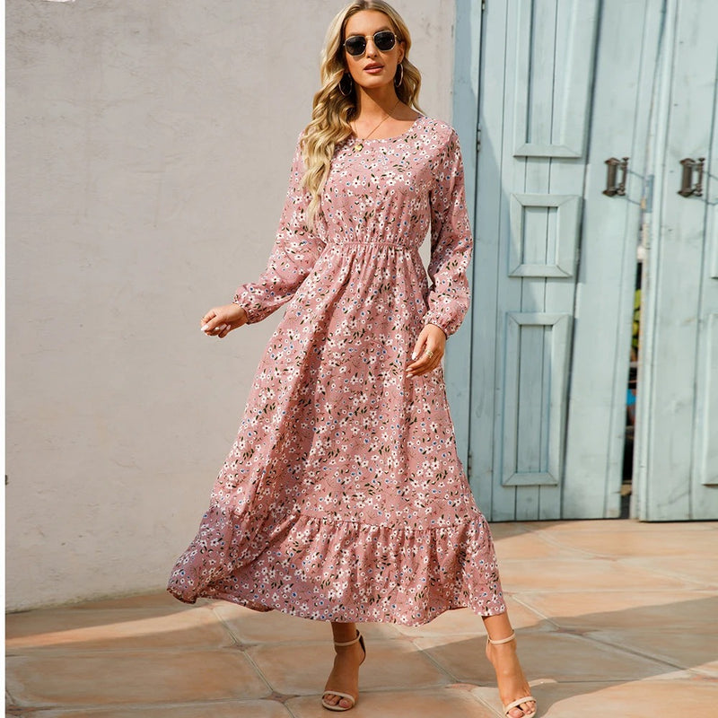 Bohemian chiffon maxi-jurk voor dames