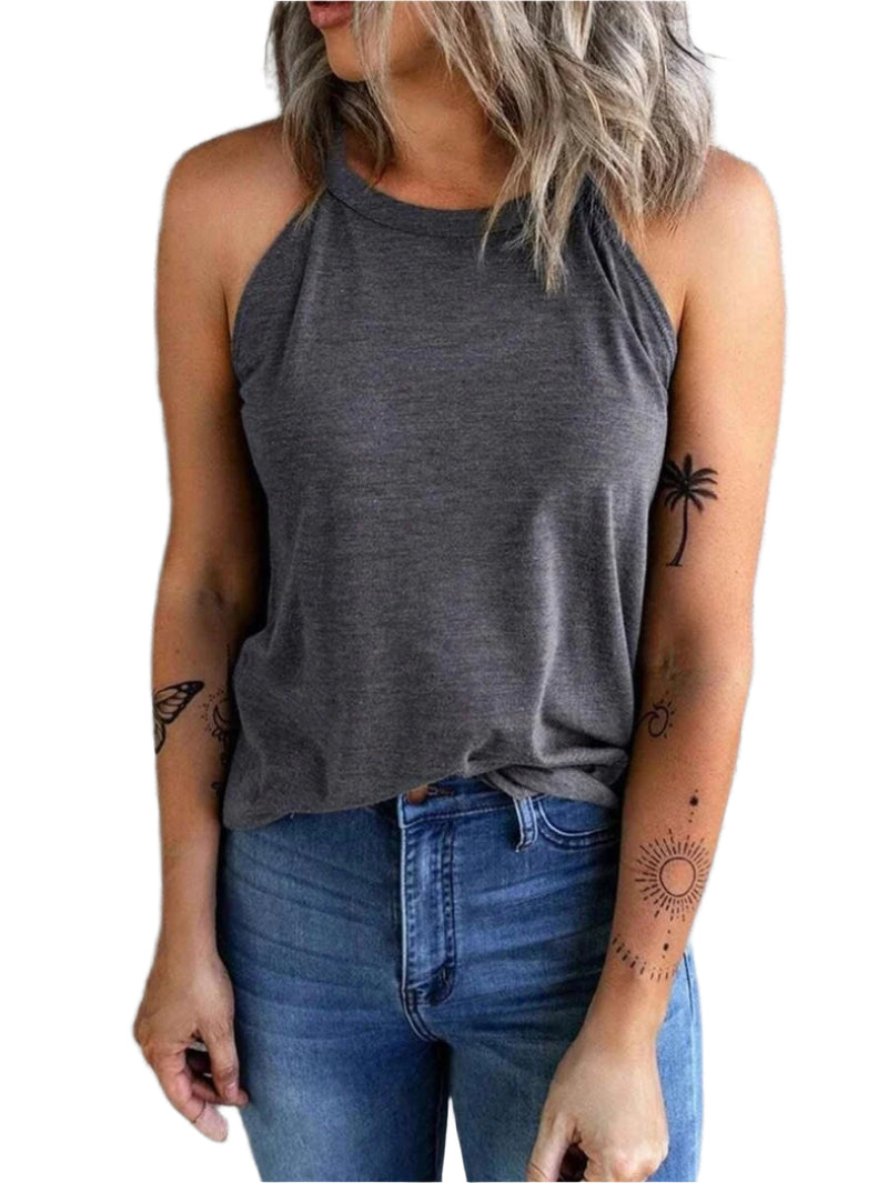 Dames mouwloze halter tanktop