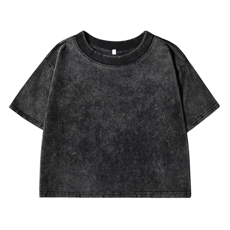 Effen Slim Washed T-shirt voor Dames