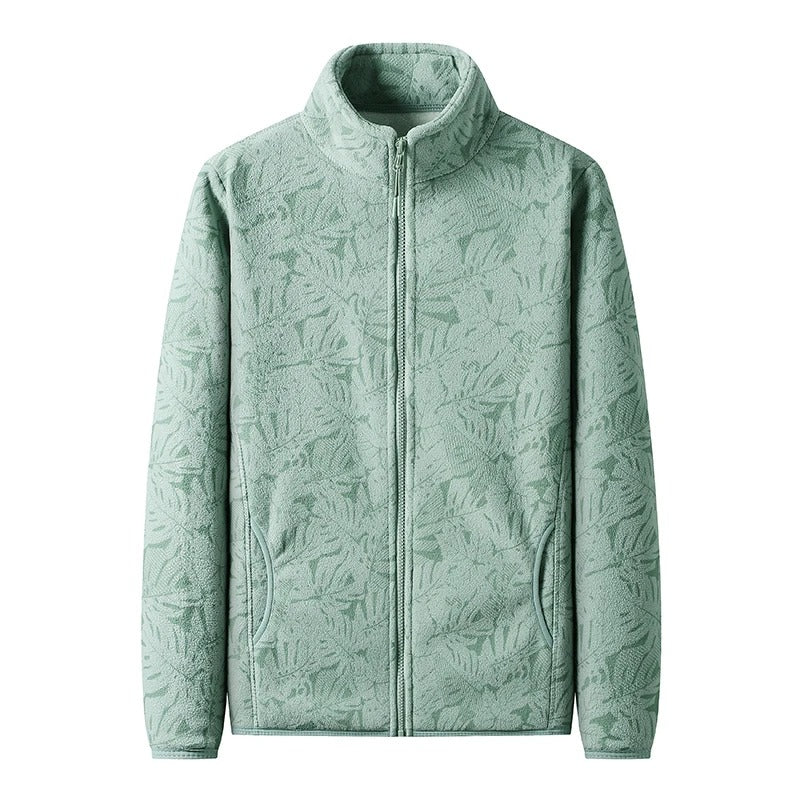 Bedrukte geborstelde fleece jas voor dames