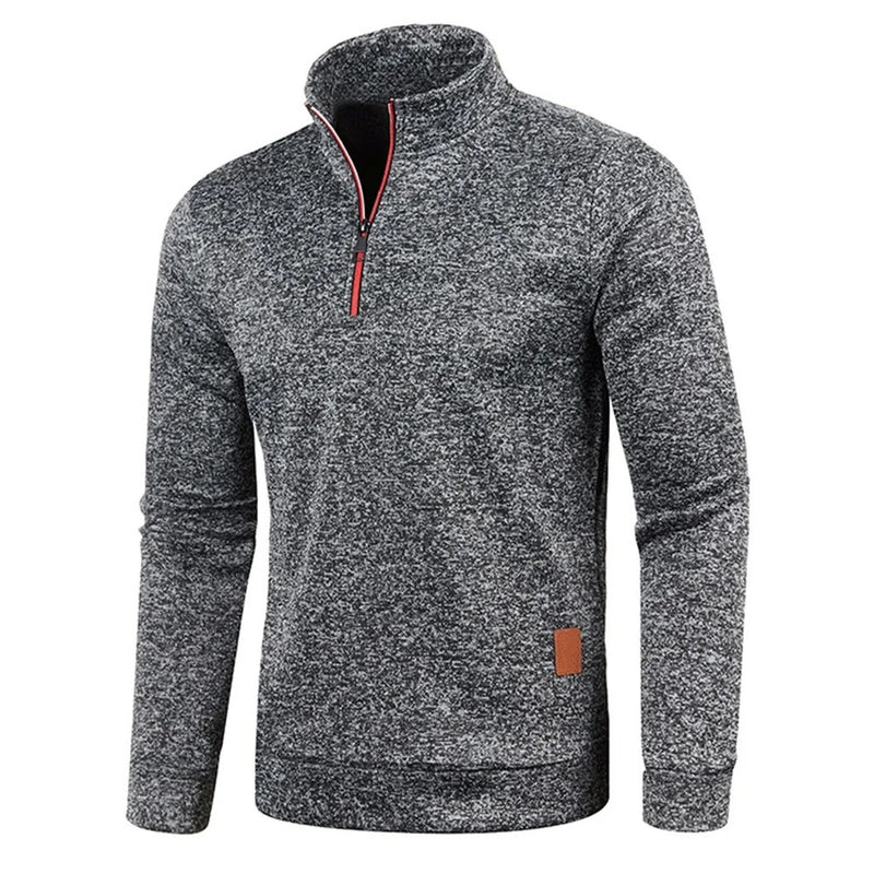 Heren Turtleneck Sweatshirt met halve rits