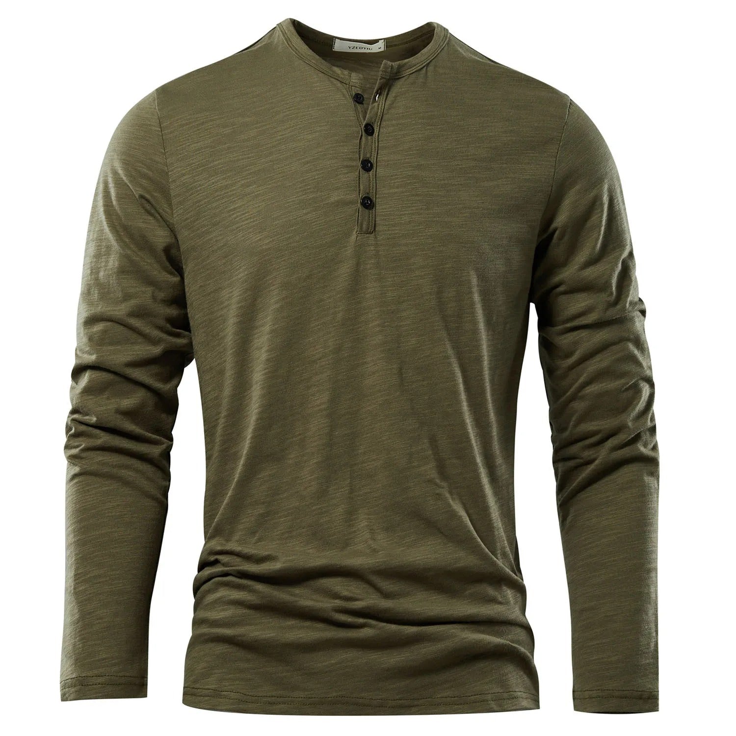 Heren Henley Hals Lange Mouw T-shirt